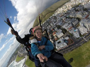 Sea Point tandem paragliding selfie