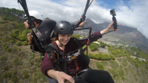 Gaining height after a successful take off from Signal Hill in Cape Town